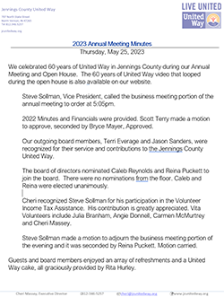 2023 Annual Meeting Minutes